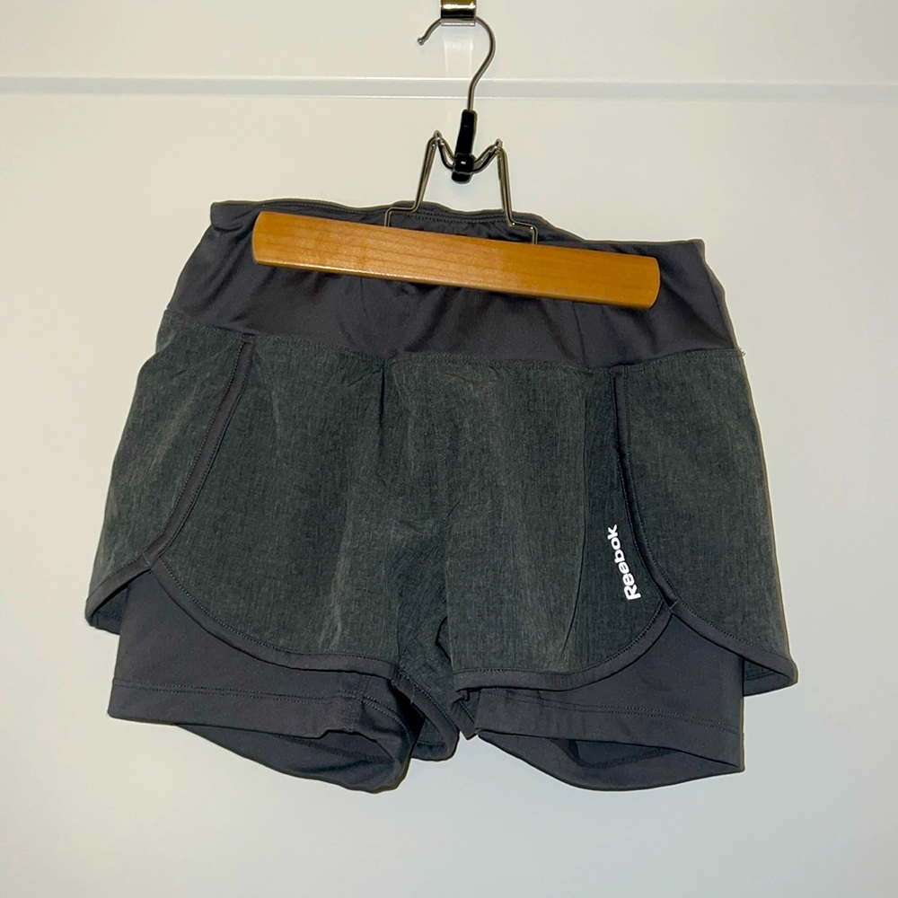 Reebok running shorts with spandex.